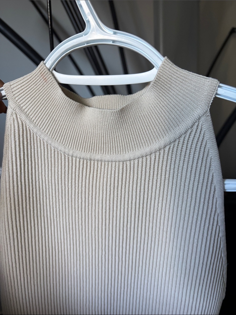Babaton Ribbed Halter Midi Dress in Cream - Picture 5 of 7